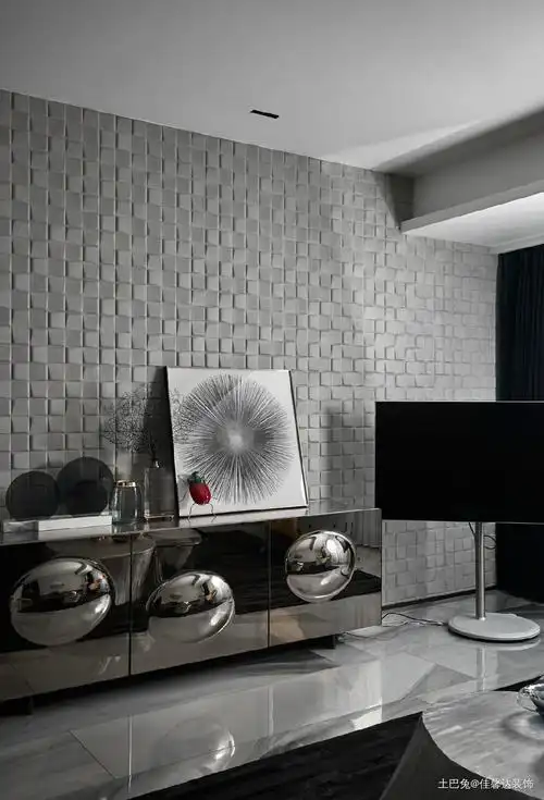 金属的质感客厅客厅潮流混搭160m05三居设计图片赏析--土巴兔装修