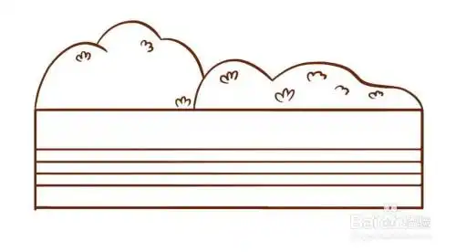 儿童彩色简笔画-彩色花池围墙的简笔画法