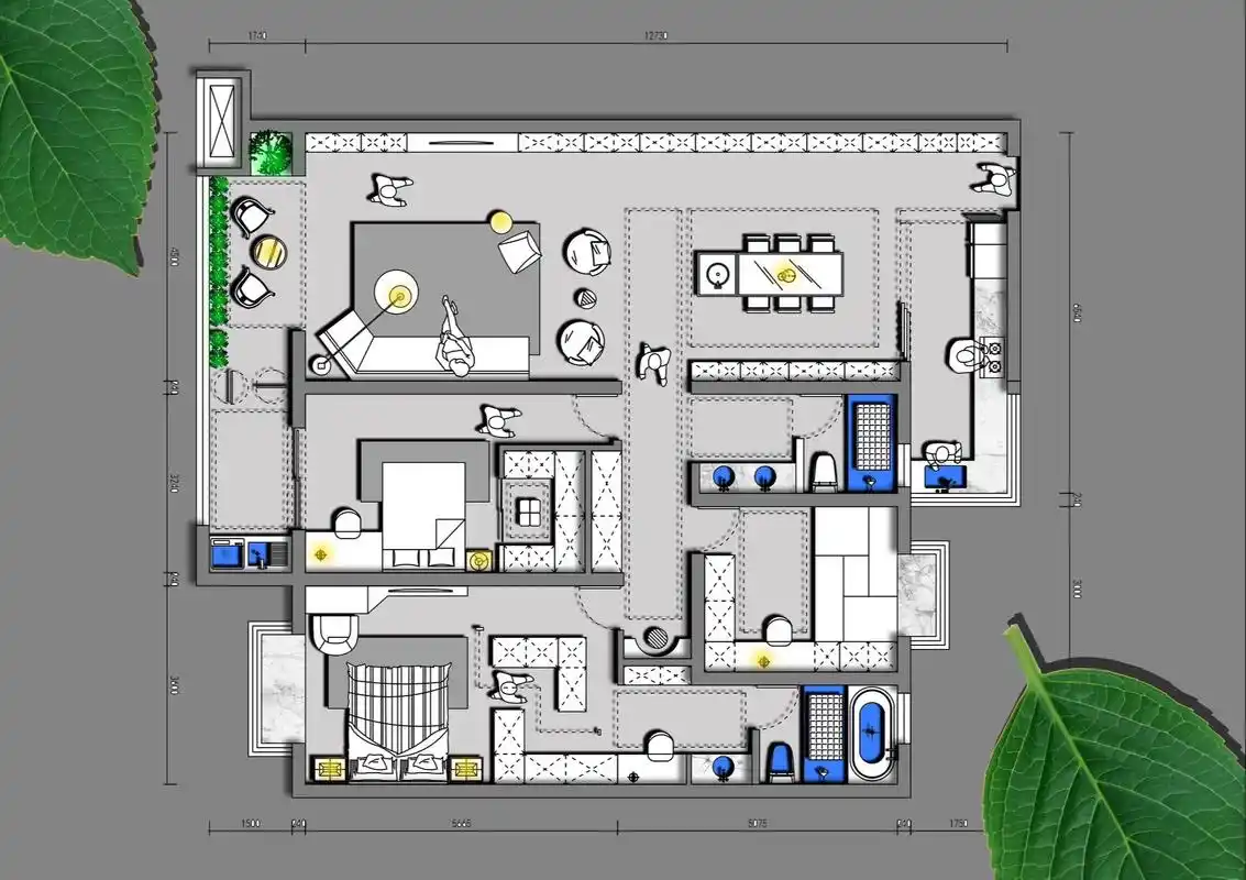 三房标准户型 方案设计优化 多方案