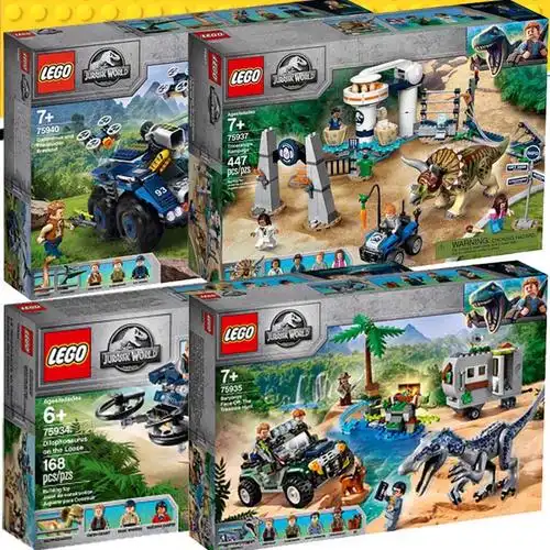乐高侏罗纪世界75941暴虐霸王龙大战甲龙75942迅猛龙建构