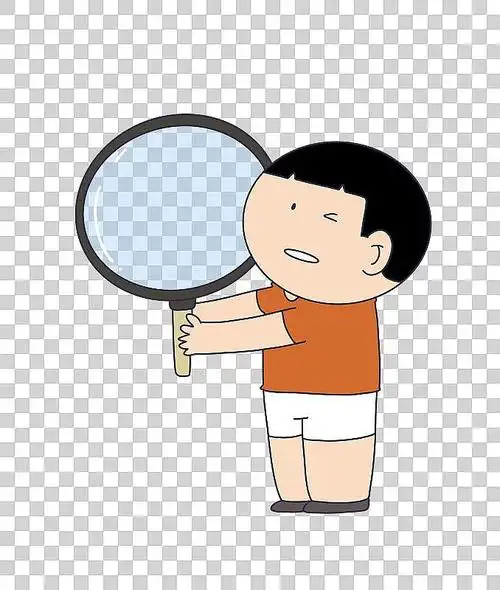 元素:手拿放大镜观察的人物元素下载