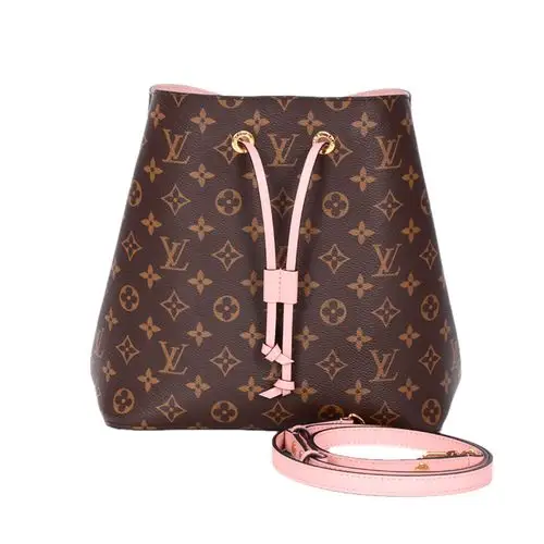 [9.9新]路易威登lv女士noe neo粉色配皮斜挎水桶包