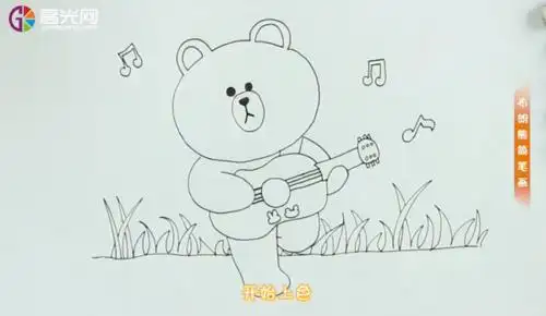 布朗熊简笔画步骤解说