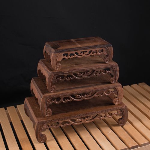 红木工艺品鸡翅木长方形实木底座花盆架奇石佛像如意花瓶底座摆件