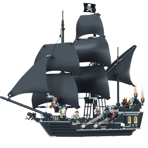 积木玩具乐高加勒比海盗船黑珍珠女王沉默玛丽荷兰建构