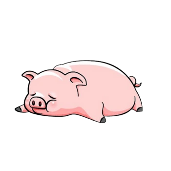 卡通趴着的可爱小猪