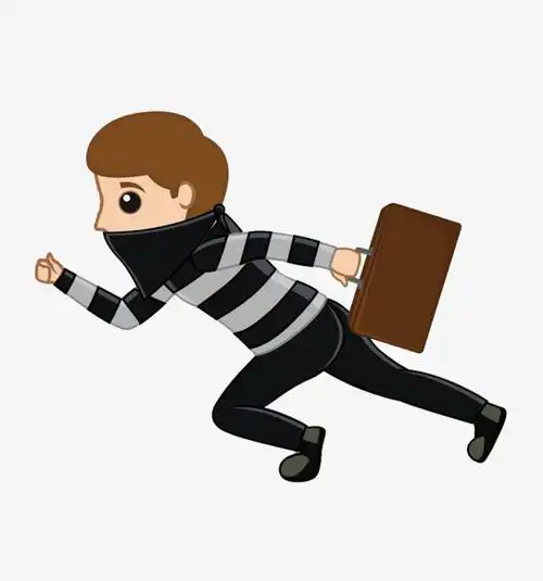 携手提箱逃跑的罪犯装饰矢量图案