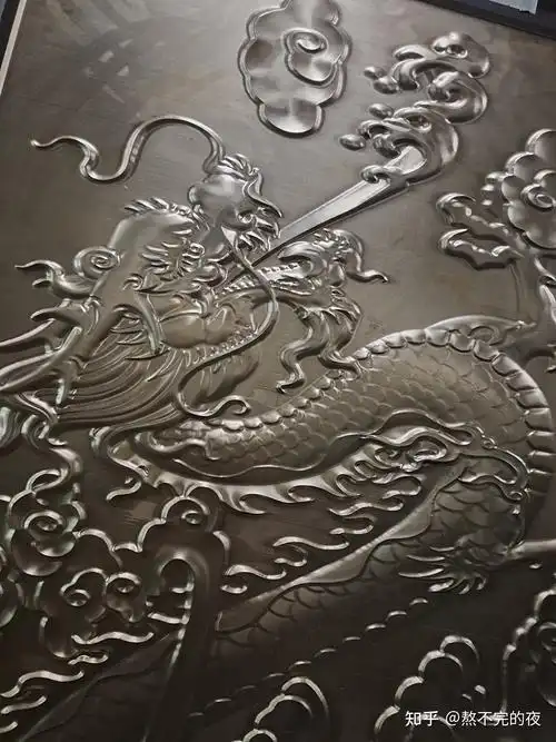 中国传统龙凤呈祥纯铜浮雕壁画