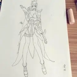 王者荣耀虞姬简笔画