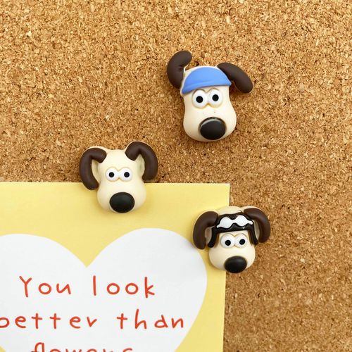 3个 卡通狗造型可爱小图钉 毛毡软木板创意照片情景装饰按钉