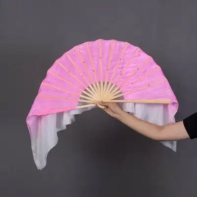 成人真丝扇子跳舞扇长加长粉红儿童古典演出广场秧歌更多舞蹈配饰