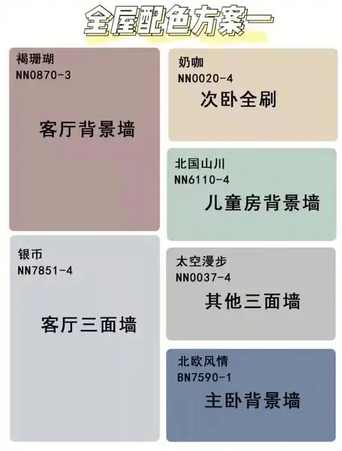 立邦官方给的全屋乳胶漆配色放心刷