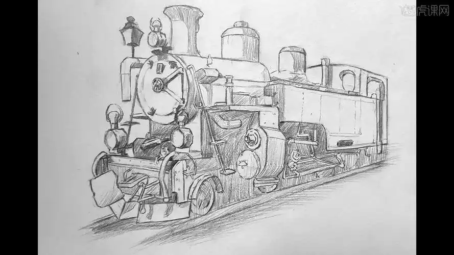 速写-复古火车头图文教程