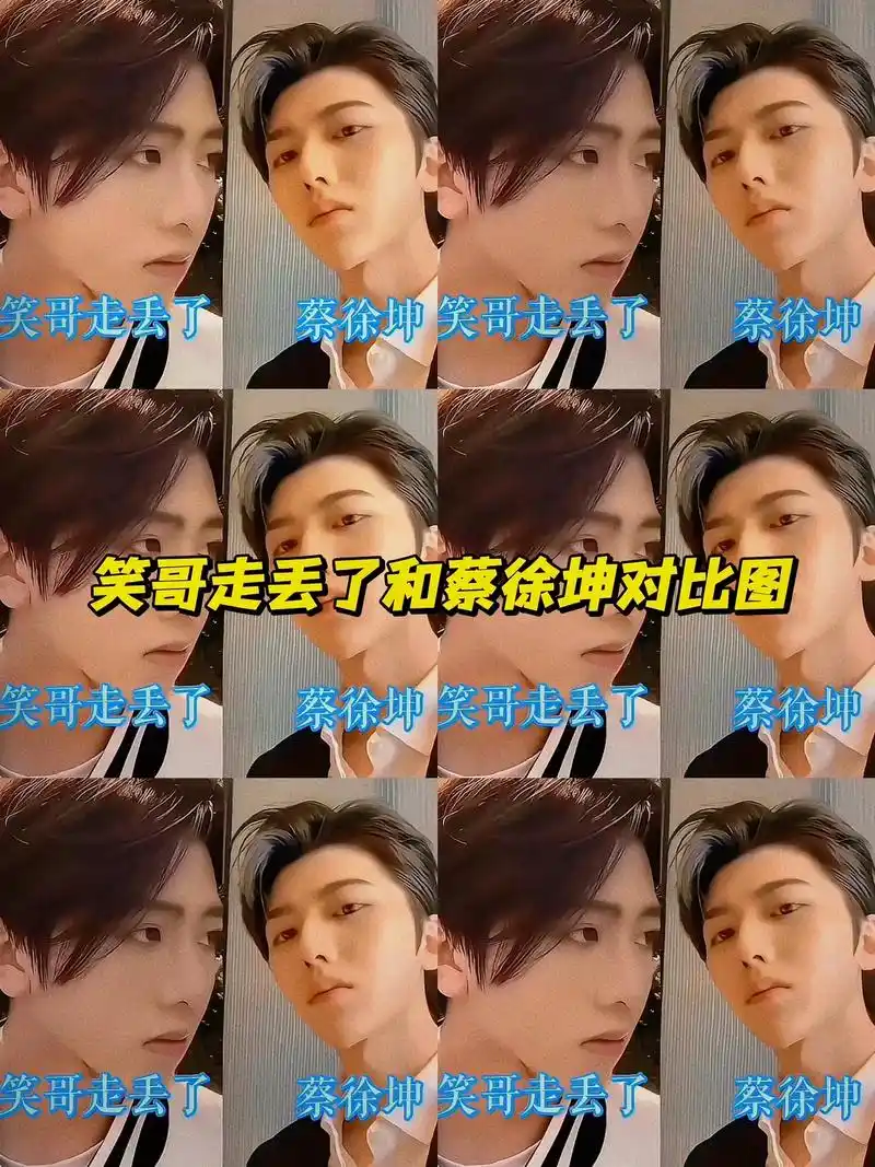 笑哥走丢了和蔡徐坤对比图 #撞脸 - 抖音