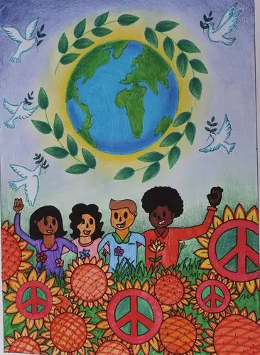 2020--2021年度和平海报残疾儿童作品