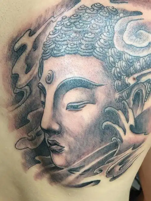 佛头_纹身图案手稿图片_唐稳的纹身作品集