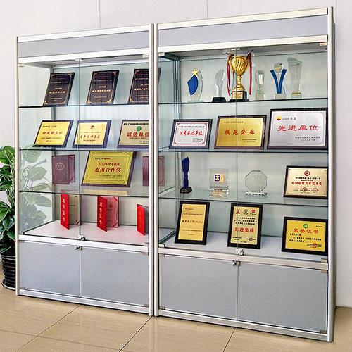 苏宁放心购荣誉证书奖杯奖牌办公室展览礼品展示架陈列柜样品展示柜