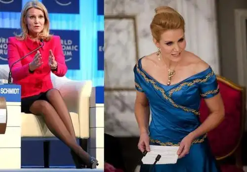 尴尬与傲娇:丹麦金发美腿女首相