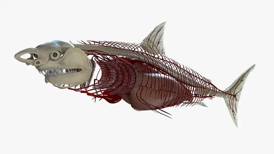 大白鲨的完整解剖3d模型