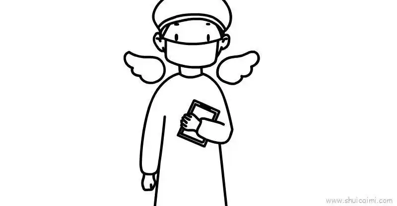 白衣天使有翅膀简笔画