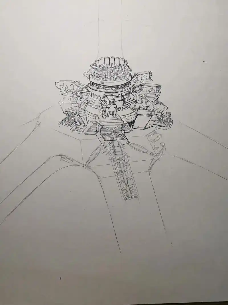 手绘行星发动机.#手绘 #想画就画 #画画 #流浪地球 - 抖音