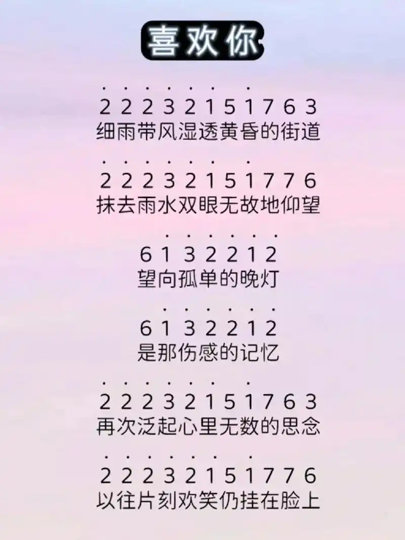 喜欢你.喜欢你 那双眼动人 笑声更迷人#简谱分享 #邓紫棋