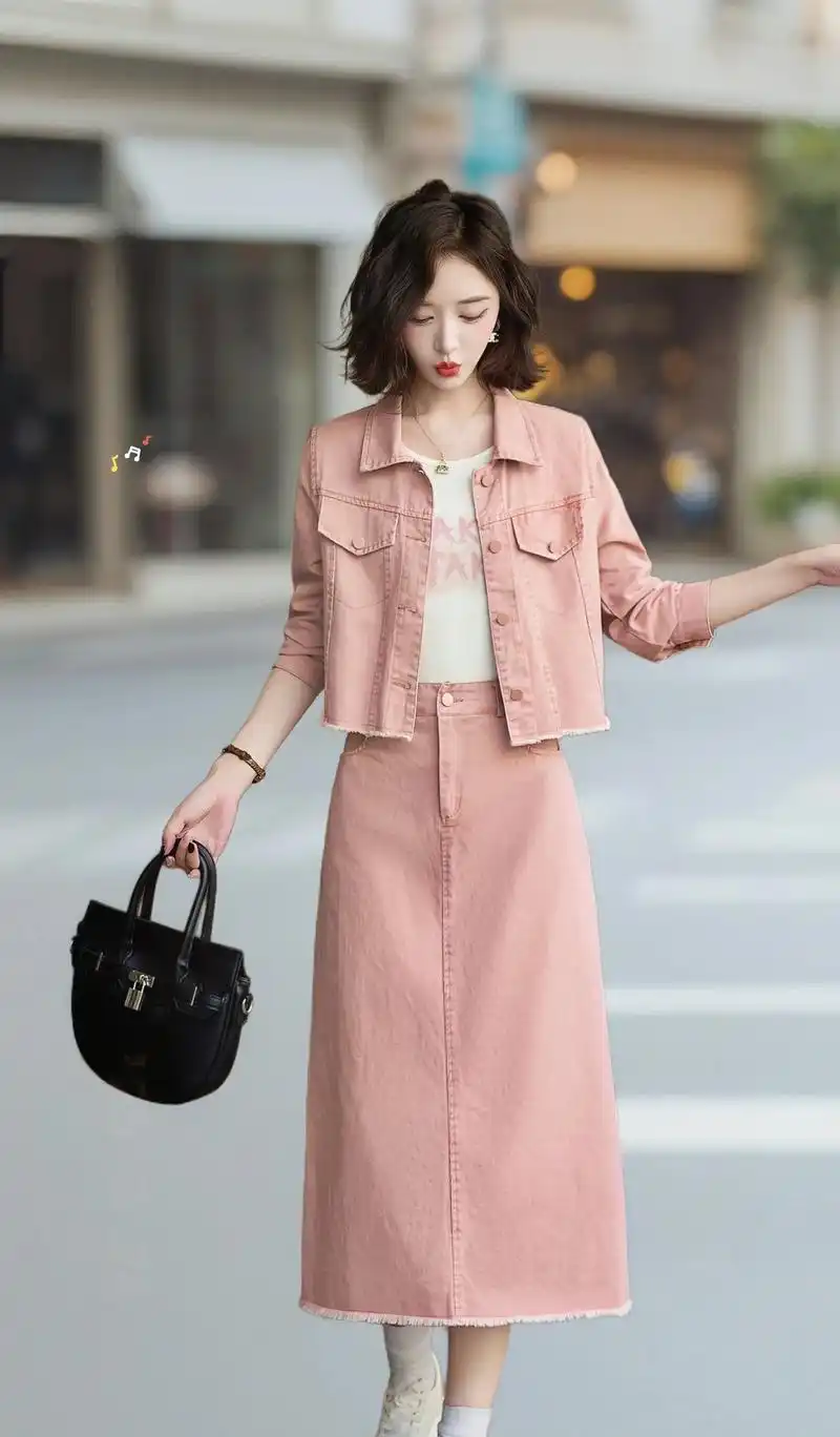 春装新款休闲牛仔女装套装裙来袭