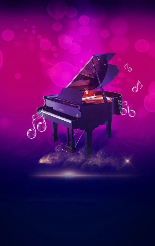 钢琴汇报演出海报背景素材