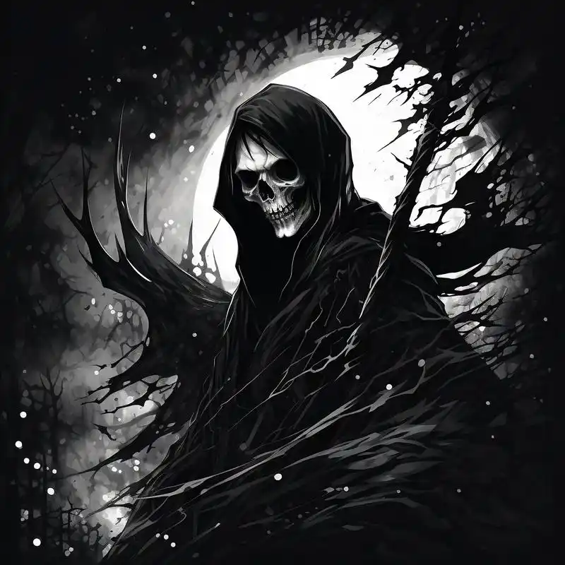 92 死神黑白素描头像,快来收藏!