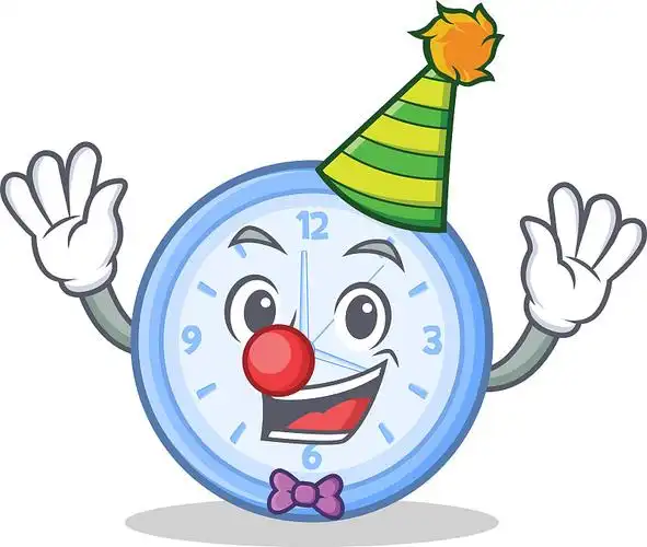 拳击冠军时钟人物卡通风格