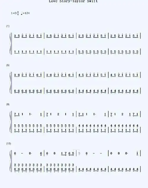 lovestory钢琴简谱
