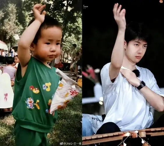 王一博复刻童年照,可爱无比,网友笑出了猪叫|王一博|复刻|童年_新浪