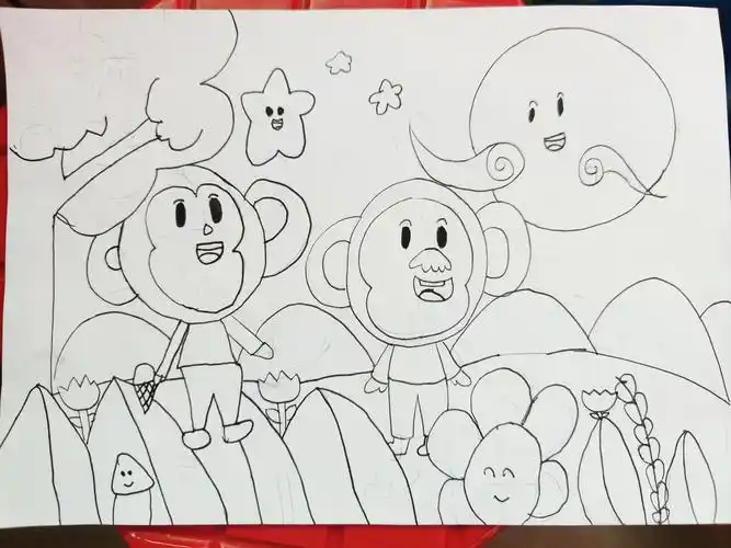 《猴子捞月》起稿