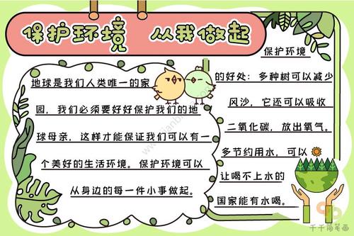 保护环境 从我做起手抄报