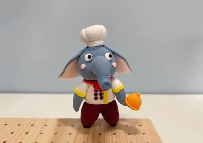 超轻粘土大象厨师