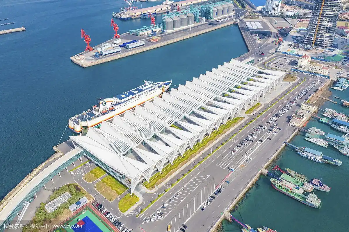 航拍青岛邮轮母港