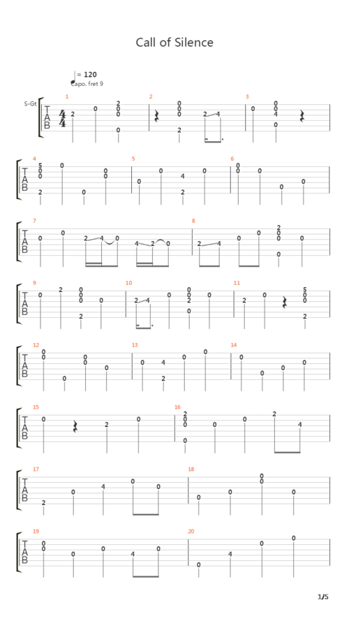 call of silence吉他谱