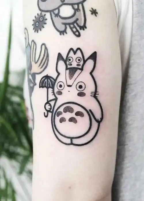 一组可爱的黑色卡通纹身图片