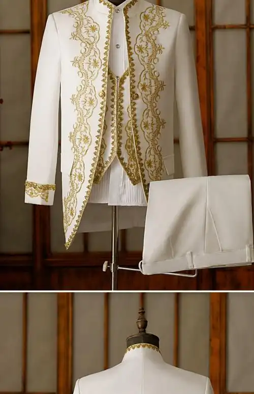 欧洲贵族服装男士复古中世纪礼服王子国王戏服欧式舞台演出服 黑色