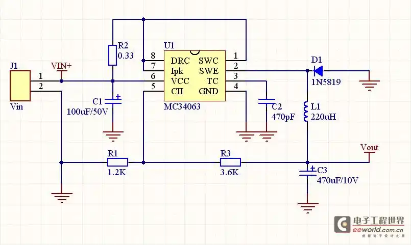 mc34063降压电路发热烧坏,求助吖!