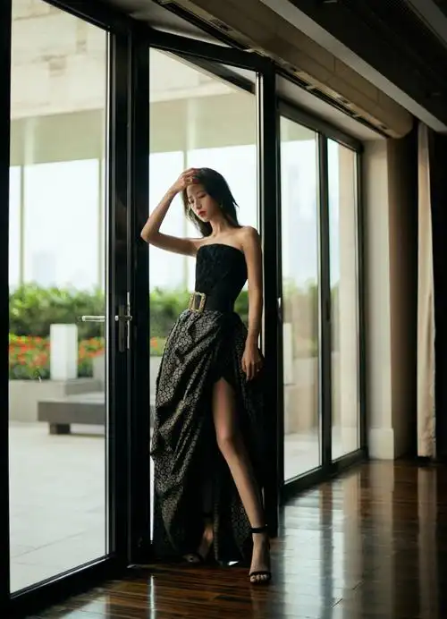 周雨彤这身材真好粉色上衣配束脚裤踩凉鞋凹出9头身比例