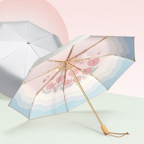 兰叙防紫外线晴雨伞三折 郁金香三折太阳伞 三折太阳伞