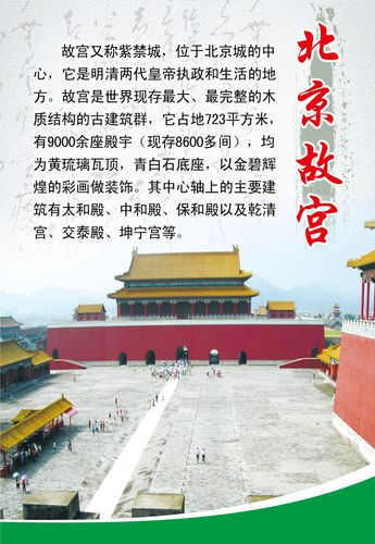 601海报印制海报展板素材753校园文化中国名胜古迹故宫简介