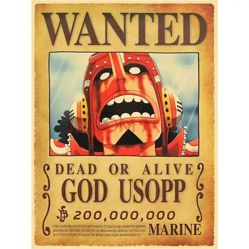 王通缉令海报实木相框全套悬赏令海贼王海报复古牛皮纸装饰 乌索普 42