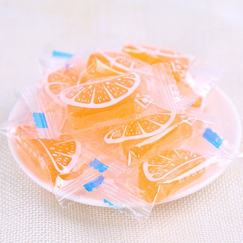 8090怀旧桔子硬糖500g70颗橘子水果糖结婚喜糖传统糖果