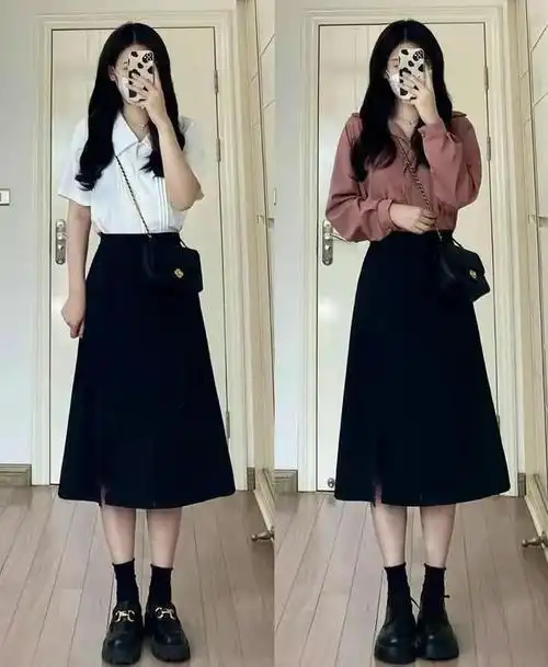 黑色半身裙配什么上衣好看