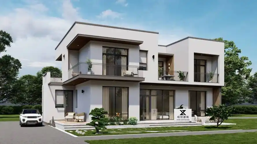 二层现代简约风自建别墅设计方案_的设计_房子_区域