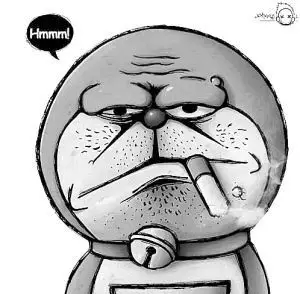 搞基漫画,长着胡子叼着烟的多啦a梦是gay,而且还喜欢大雄?