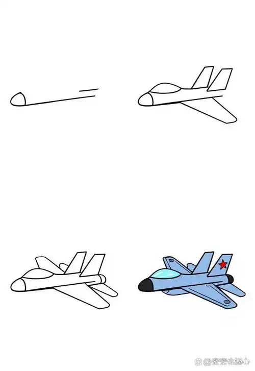 ✈️歼20战斗机简笔画🎨