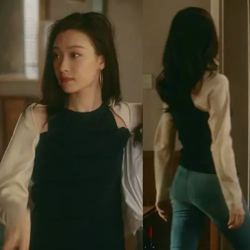 流金岁月朱锁锁倪妮同款毛衣女洋气百搭设计感小众短款针织衫上衣